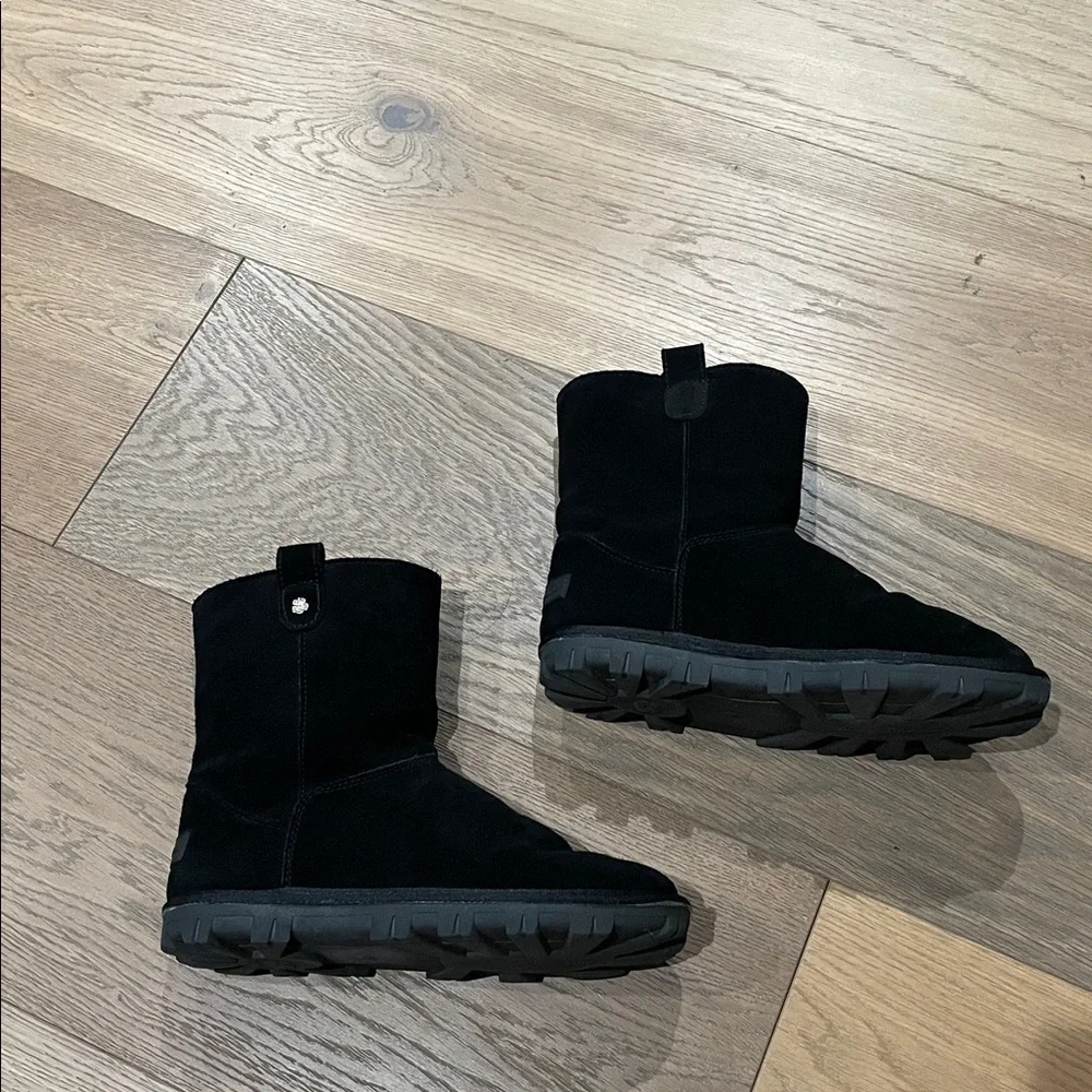 Tommy Bahama Fur Lined Boots Black Suede Size 8 Warm Winter Snow Boots